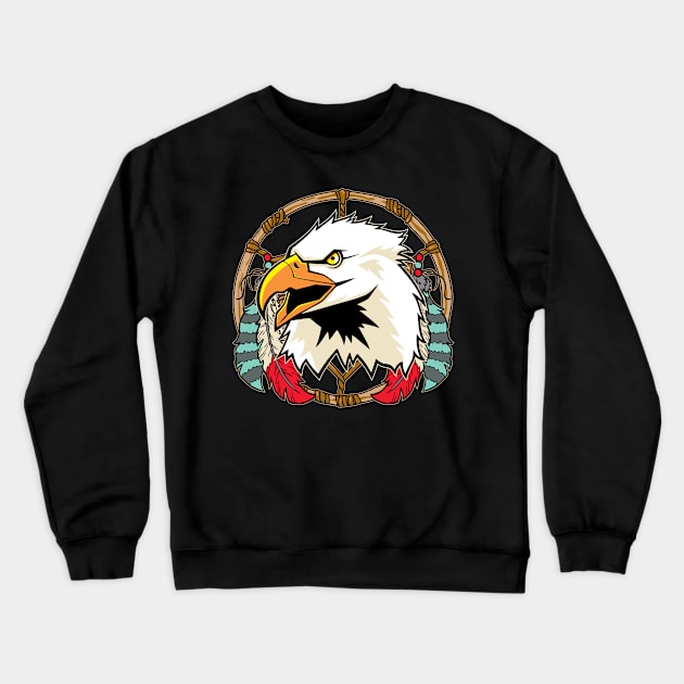 Eagle Dreamcatcher Crewneck Sweatshirt by RadStar